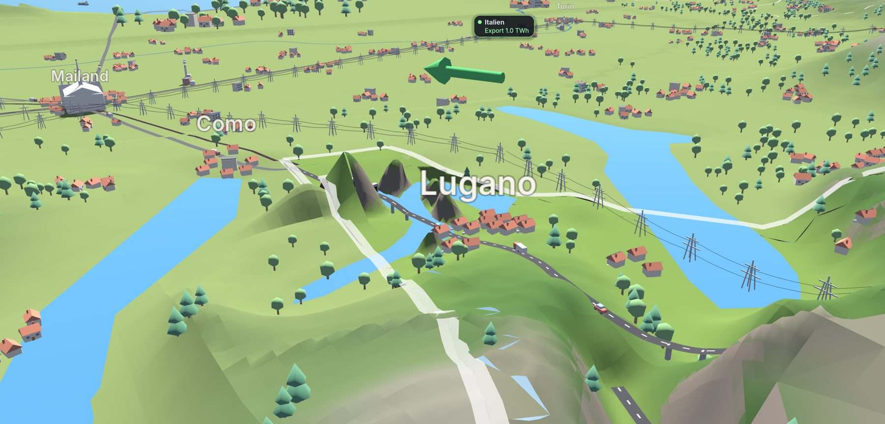 Lugano mit San Salvatore und der A2